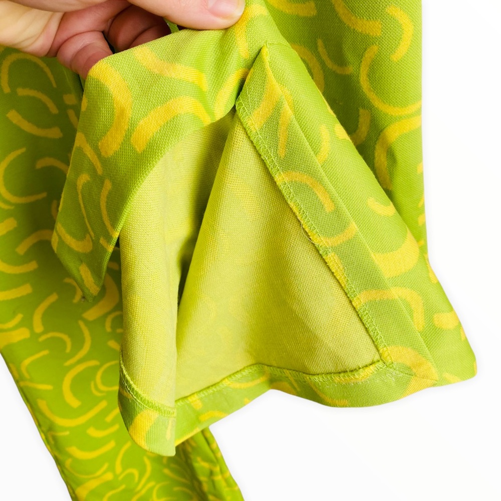 Zara NWT Lime Green & Yellow Knit Flare Jacquard Pant Size Small - Picture 6 of 9